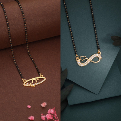 Alasca 2 PCS gold-plated Mangalsutra for Women Brass Mangalsutra