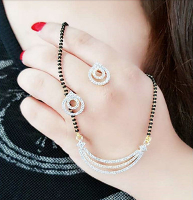 REVERSEA American Diamond Mangalsutra Alloy Mangalsutra