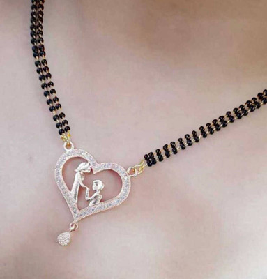 Laforword laforword 2 line Blace Bead Chain Sher Love Pendant For Women Brass Mangalsutra