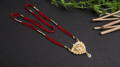 PJSales Women's Beautiful & Stylish Golden Mangalsutra Set (Pack of 01) Alloy, Stone Mangalsutra