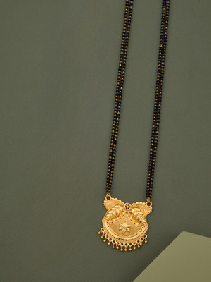 Enpong Traditional Gold Plated Diamond Mangalsutra for Women Brass Mangalsutra