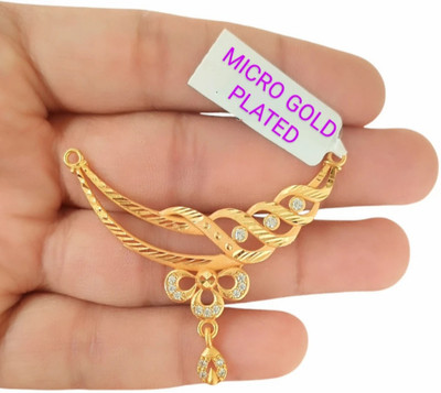 Sonutrades Mangalsutra diamond pendant locket micro gold plated daily wear Brass Mangalsutra