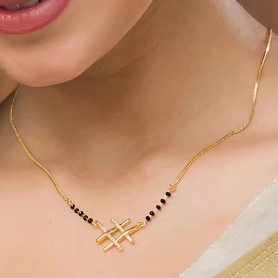 GEMSLAY Micro Gold-Plated Mangalsutra for Women | Daily Wear & Bollywood Style Brass Mangalsutra