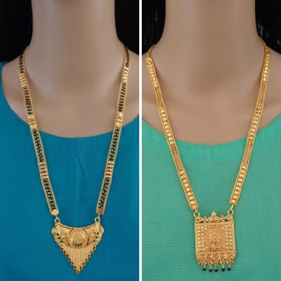 Dency Stylish & Designer Gold Plated Mangalsutra For Women Brass Mangalsutra
