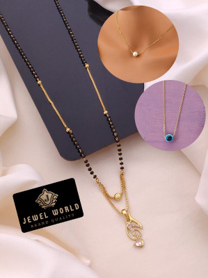 Jewel WORLD N name 18 Inch short mangalsutra for women Alloy, Brass Mangalsutra