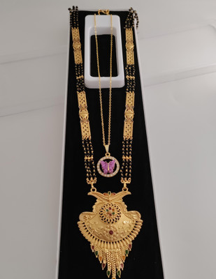 Rohit Fashion Modern Gold Plated Mangalsutra And Butterfly Pendant Set For Everyday Elegance Brass Mangalsutra