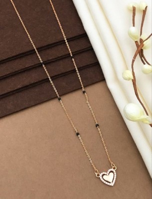 GORASH CREATION Rose Gold Purity Natural Diamond Mangalsutra for Women Alloy Mangalsutra