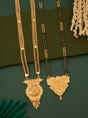 jizshou Brass Gold-plated Gold Jewellery Set(Pack of 2)