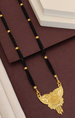 hokozon enterprise 24' INCH 1 GRAM GOLD PLETED MANGALSUTRA FOR WOMEN & GIRLS. Brass Mangalsutra