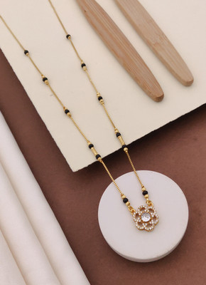 Rizvya Flower Diamond Mangalsutra Alloy Mangalsutra