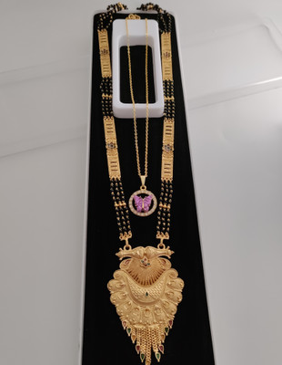 Rohit Fashion Modern Gold Plated Mangalsutra And Butterfly Pendant Set For Everyday Elegance Brass Mangalsutra