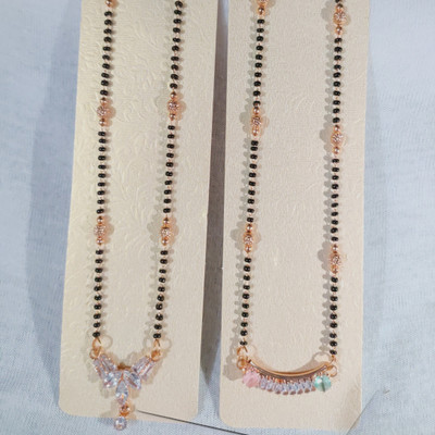 Ornabell American Diamond Long Mangalsutra Traditional & Daily Wear Combo (Set of 2) Alloy Mangalsutra