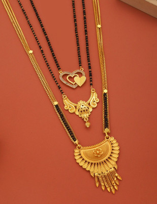 Siyajewelly combo of bestseller Brass, Crystal Mangalsutra