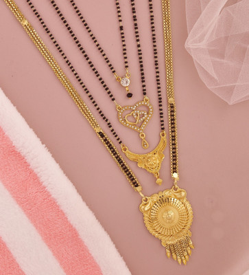 VATSART bestseller combo of 4 Brass Mangalsutra