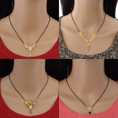 RAMDEV ART FASHION JEWELLERY Traditional Daily Wear Gold Plated Mangalsutra For Women Jewellery For Girls Alloy Mangalsutra