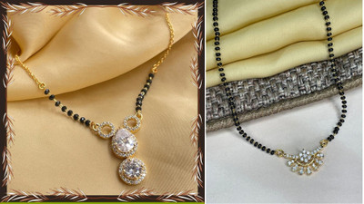 Temora American Diamond Mangalsutra for Women by Temora Brass Mangalsutra