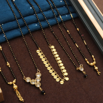 H R SALES IMITATION BAZAAR NEW FANCY MANGALSUTRA COMBO FOR WOMENS Alloy Mangalsutra