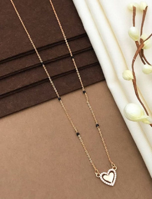 mahi creation Rose Gold Purity Natural Diamond Mangalsutra for Women Alloy Mangalsutra