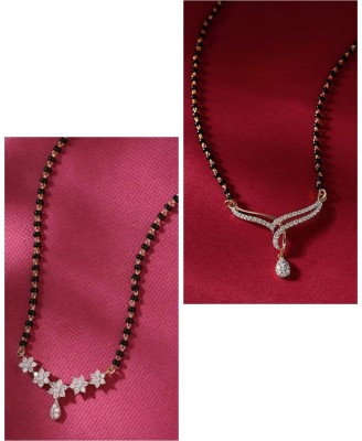 Vrinda Jewels Stylish American Diamond Mangalsutra for women Alloy Mangalsutra