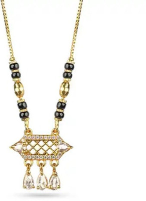 Rishab Ratna Classic Designer Mangalsutra for Women | Gold-Plated Stylish Pendant Jewelry Alloy Mangalsutra