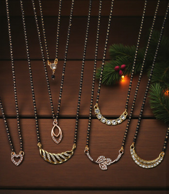 ELCETRATD JEWELLERY shimmering beautiful tanmaniya PACK OF 7 combo for women Alloy Mangalsutra