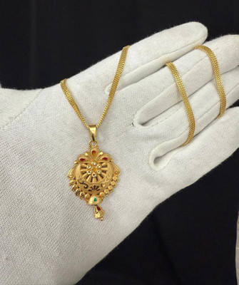 Ansh Enterpris Daily use 2 gram gold Pendant chain Brass Tanmaniya