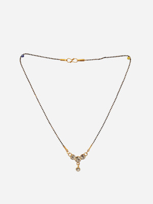 lakshmi international Traditional Gold Plated Mangalsutra with CZ Stone Pendant for Women Alloy Mangalsutra