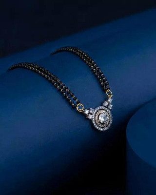 VUQIP Designer Fancy Women's Silver Plated Mangalsutra Pendant Alloy Mangalsutra