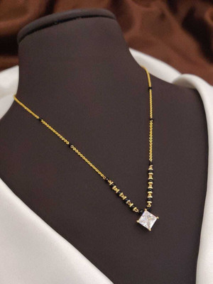 Shreeentrprise Fency American Daimond Rhombus Shape 18 Inch Mangalsutra Alloy Mangalsutra