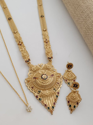 Bhagavati creation Brass Gold-plated Gold Jewellery Set(Pack of 2)
