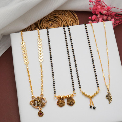 RAMDEV ART FASHION JEWELLERY Brass Gold-plated Gold Jewellery Set(Pack of 4)