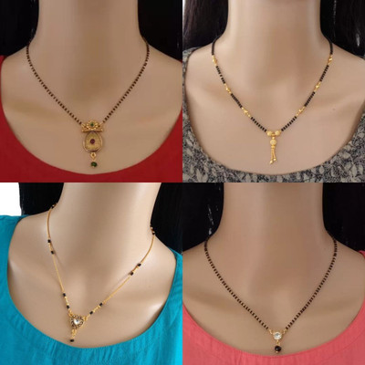 Dency Brass Gold-plated Gold Jewellery Set(Pack of 4)