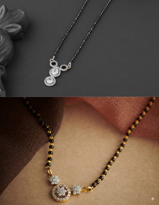 GUJJUJEWELLERS Women's Stylish Gold-Plated combo of Buy 1 Get 1 Traditional Jewellery Alloy Mangalsutra