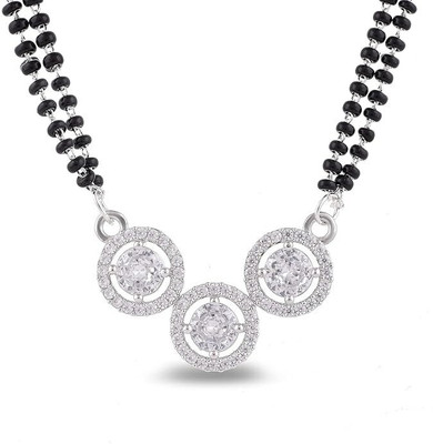 Temora American Diamond Short Mangalsutra For Women Brass Mangalsutra