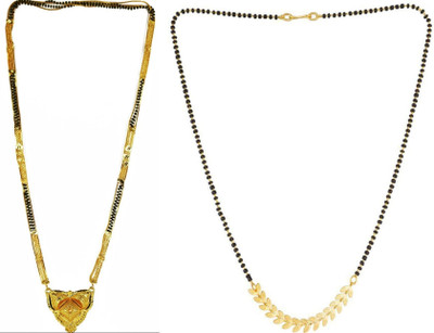 HEM RUPA Simple Elegant Gold Black Mangalsutra Alloy Mangalsutra