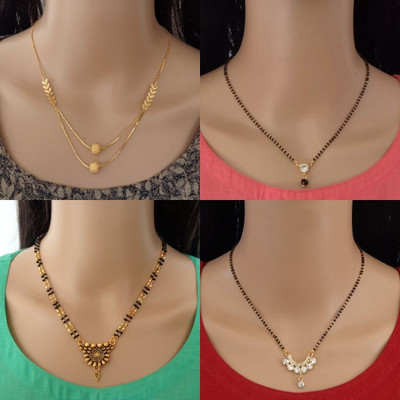Dency Alloy Gold-plated Gold Jewellery Set(Pack of 4)