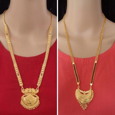 Dency ( Pack of 2 ) Gold Plated Mangalsutra Set For Women Brass Mangalsutra