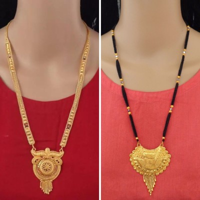 Dency Latest Trend Designer Gold Mangalsutra For Women Brass Mangalsutra