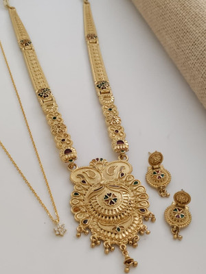Niva Fashion Brass Gold-plated Gold Jewellery Set(Pack of 1)