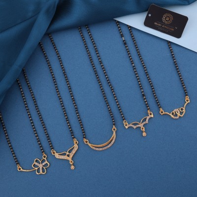 brado jewellery Pack of 5 Gold Plated Mangalsutra for Women Alloy Mangalsutra