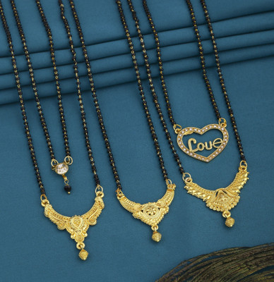 VEMISTHI Gold Mangalsutra For women Stylish Brass Mangalsutra Brass, Crystal Mangalsutra