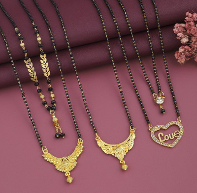 VEMISHTI mangalsutra for women Brass, Crystal Mangalsutra