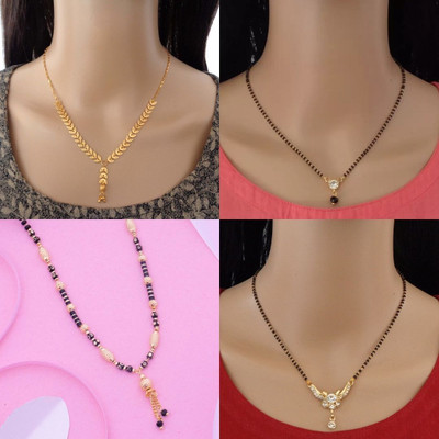 RAMDEV ART FASHION JEWELLERY Stylish Gold Plated Daily Wear Mangalsutra For Women Alloy Mangalsutra
