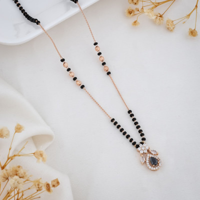 jiyajewels Famus Black Daimond Mangalsutra Brass Mangalsutra