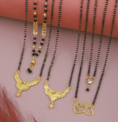 VEMISHTI Gold Mangalsutra For women Stylish Brass Mangalsutra Brass, Crystal Mangalsutra