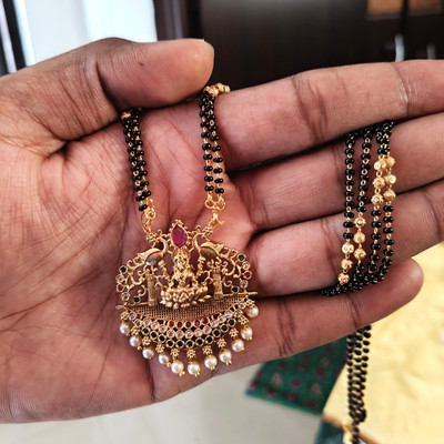 PVG Horizon Traditional Ethnic Trendy Mangalsutra Tanmaniya AstaLakshmi 24 inch Nallapusalu Alloy Mangalsutra