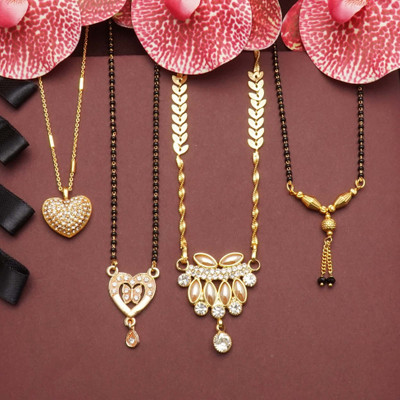 RAMDEV ART FASHION JEWELLERY Brass Gold-plated Gold Jewellery Set(Pack of 4)