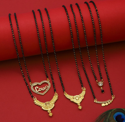 VEMISHTI Gold Mangalsutra For women Stylish Brass Mangalsutra Brass, Crystal Mangalsutra