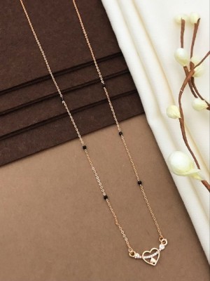 MAME CREATION Rose Gold Purity Natural Diamond Mangalsutra for Women Alloy Mangalsutra