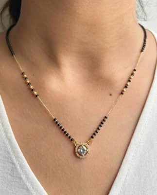 Seora Black Bead Mangalsutra: Traditional Charm Alloy Mangalsutra